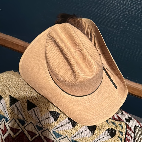 ⚜️ GUC western ranch straw cowboy hat OS 💫 UNISEX Red-tail Hawk 🪶 - Picture 2 of 5